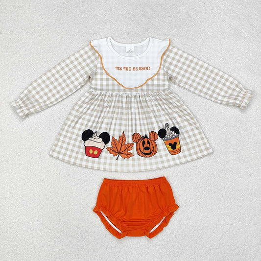 Sibling Girls Baby Boys Halloween Checkered Cartoon Top Pants Clothes Sets