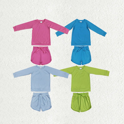 Sibling Baby Girls Colorful Long Sleeves Shirts Top Shorts With Belt Sets 6.5