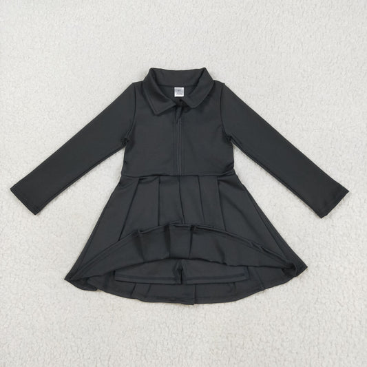 GLD1150 Baby Girls Black Long Sleeves Zipper Knee Length Dress 7.21
