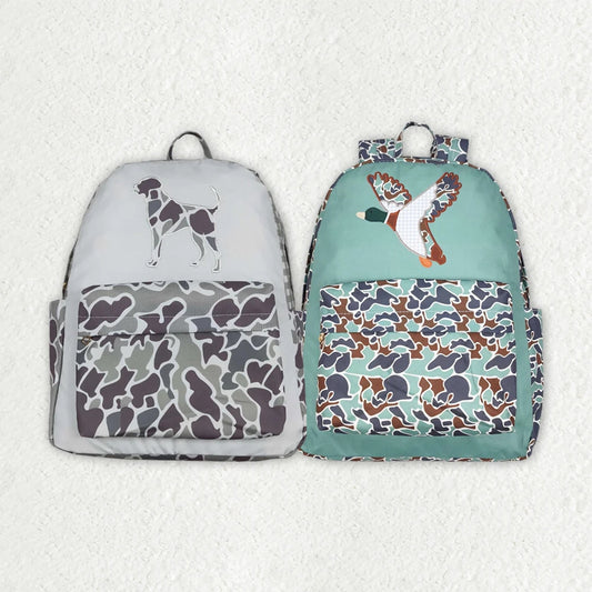 2 Colors Baby Kids Boys Camo Ducks Dog Hunting Backpack Zip Back Bags 4.23