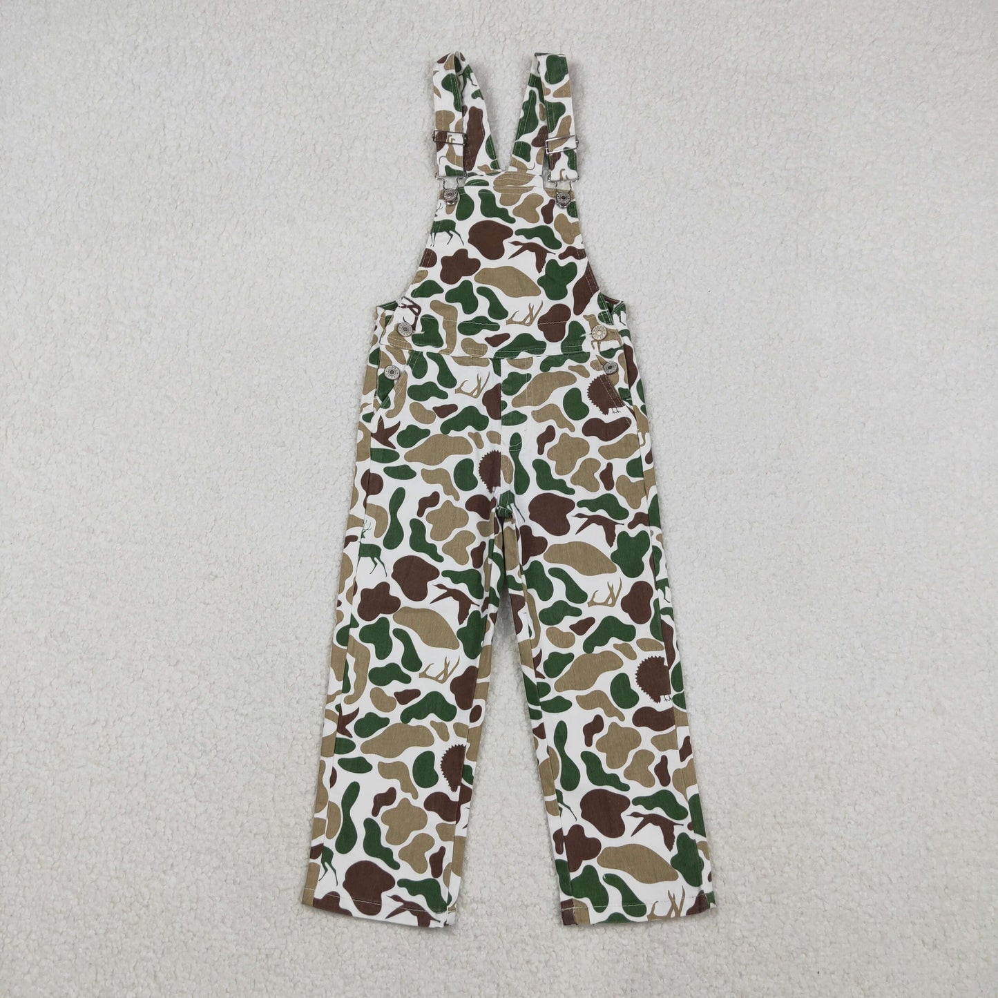 P0828 Baby Boys Deer Ducks Dogs Camo Western Denim Jumpsuits C11.5