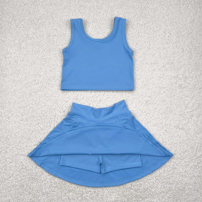 GSD1985 Baby Girls Aqua Blue Vest Top Sports Skorts Clothes Set 4.22