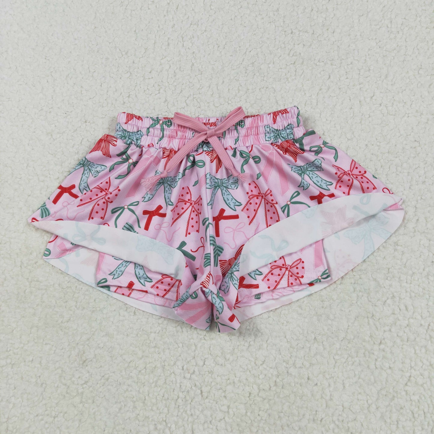 SS0578 Baby Girls Pink Green Bows Summer Shorts Bottoms 5.24