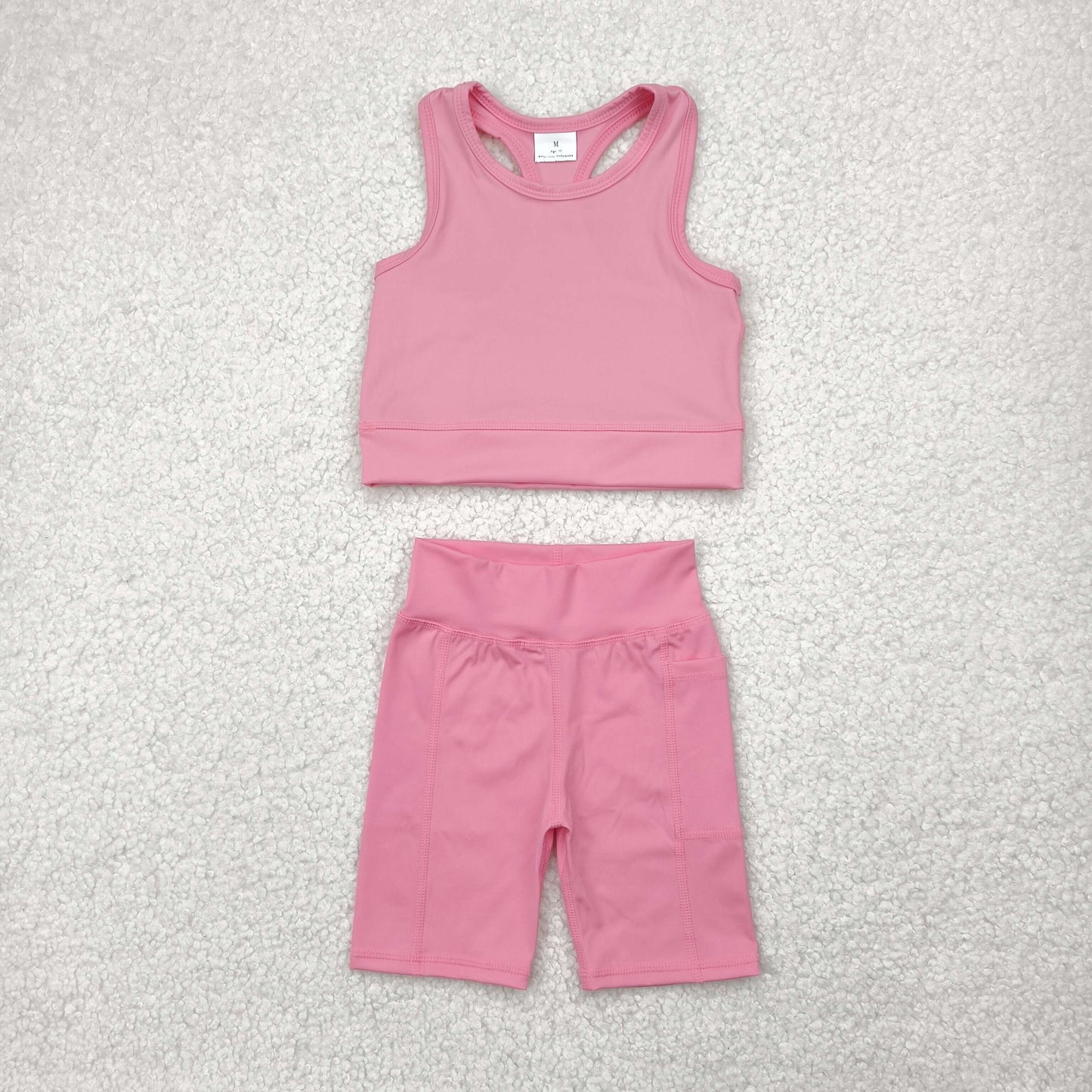 GSSO1516 Baby Girls Coral Athletic Active Wear Top Shorts Clothes Set 4.26