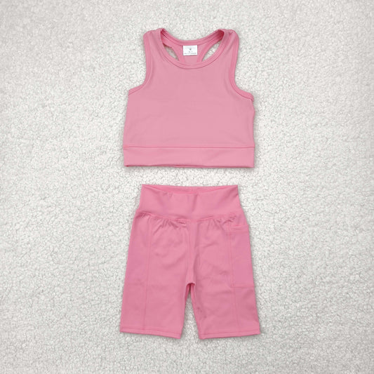 GSSO1516 Baby Girls Coral Athletic Active Wear Top Shorts Clothes Set 4.26