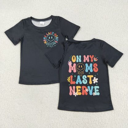 GT1026 Baby Boys Black Smiles On My Moms Last Nerve Tee Shirts Top 7.21
