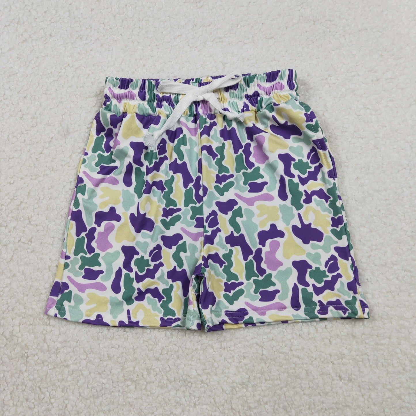 SS0734 Baby Boys Mardigras Camo Pockets Shorts Bottom C11.25