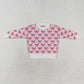 GT0687 Long sleeve sweater in pink cotton with bow design