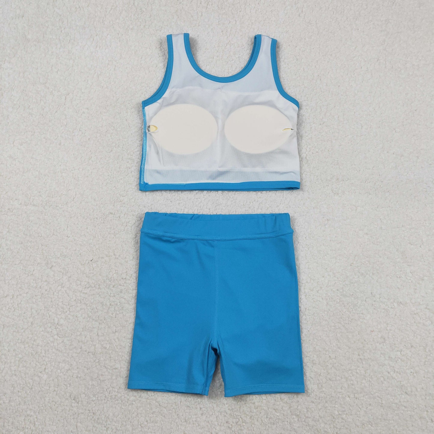 GSD2659 Baby Girls Sleeveless Hot Blue Vest Top Short Skirts Yoga Set C11.21