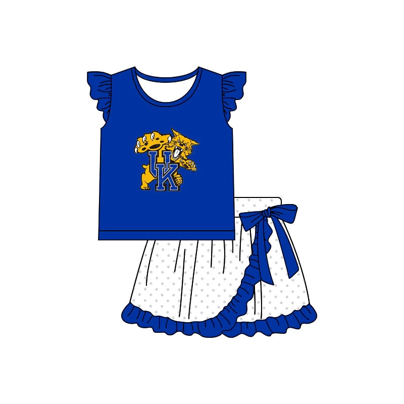 Baby Girls Kenturky Tiger Shirt Team Ruffle Skirt Clothes Sets Preorder (moq 3)