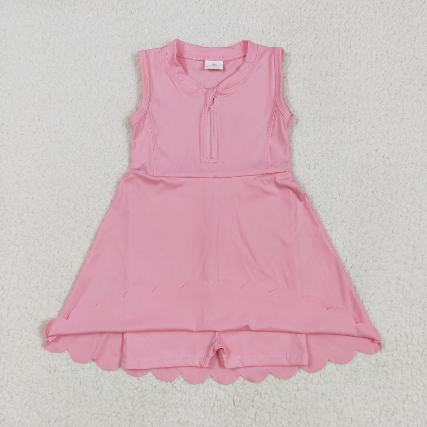 GSD2087 Girls Pink Yoga Zip Active Wear Skort Knee Length Dress 5.7