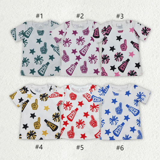 Sibling 6 Colors Baby Girls Cheer Team Tee Shirts Top