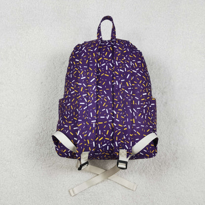 BA0327 Baby Kids Purple Team Zipper School Back Bags C11.7