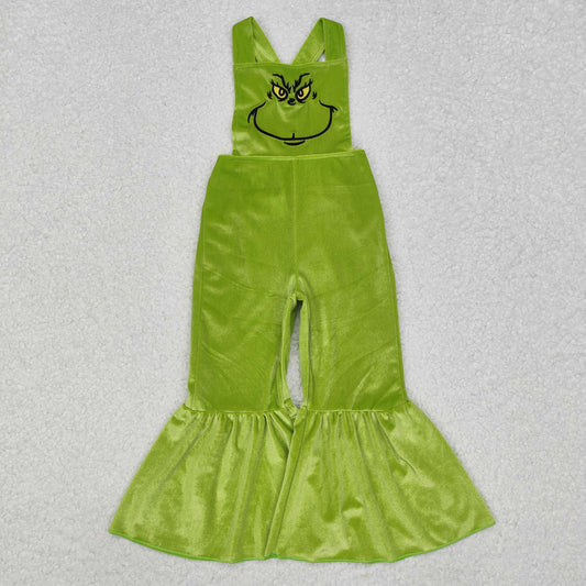 SR2013 Baby Girls Christmas Green Frog Velvet Jumpsuit