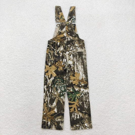 P0533 Leaf twig camo strap denim pants