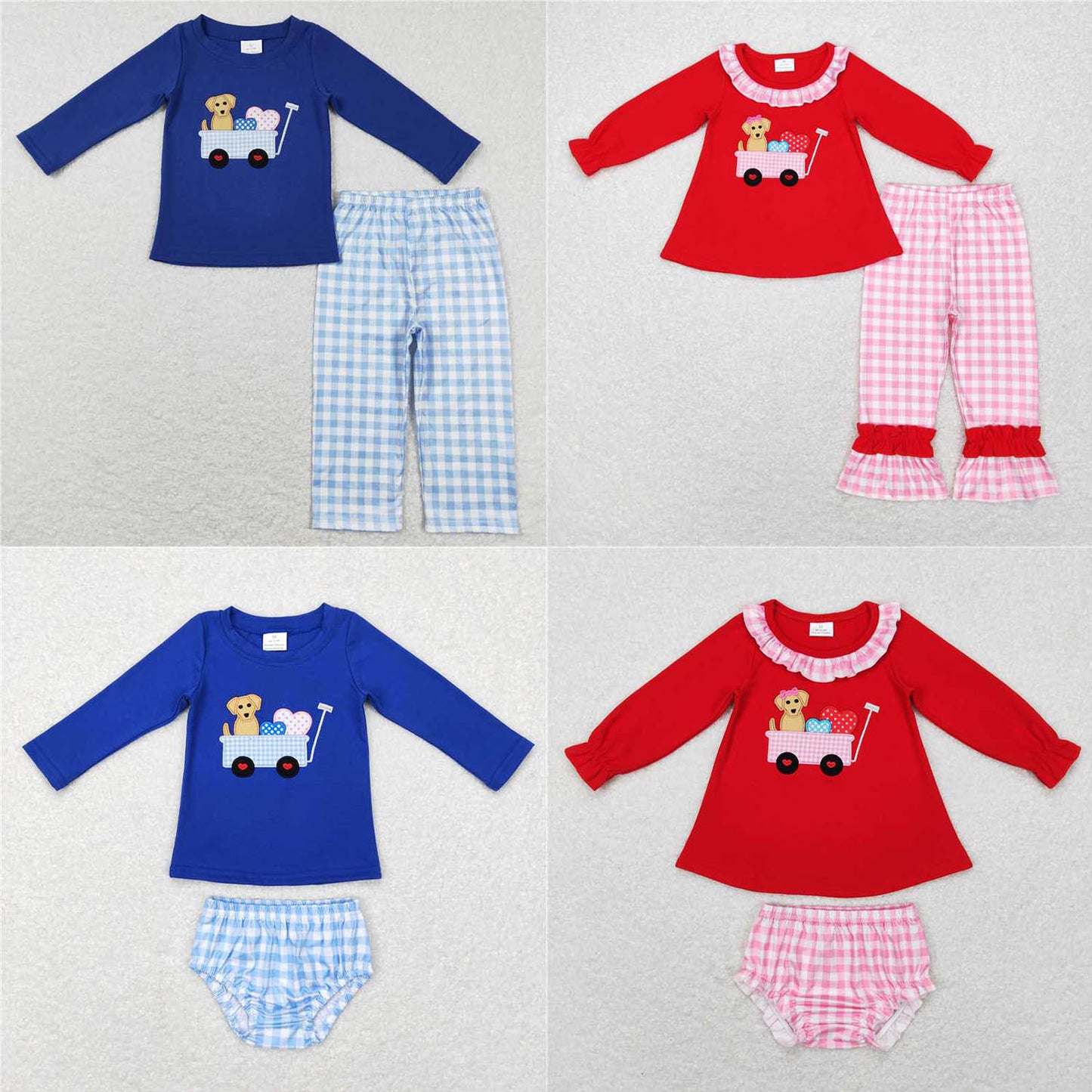 BLP0402 Embroidery love heart dog treasure blue color red color long sleeve lattice long cloak series