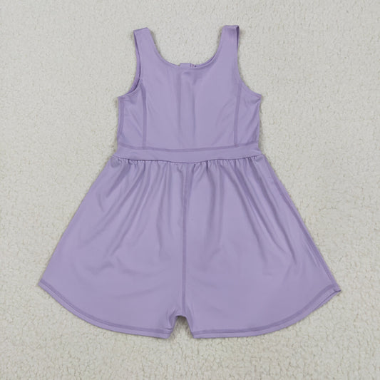 SR3020 Baby Girls Lavender Sleeveless Yoga Jumpsuit 5.23