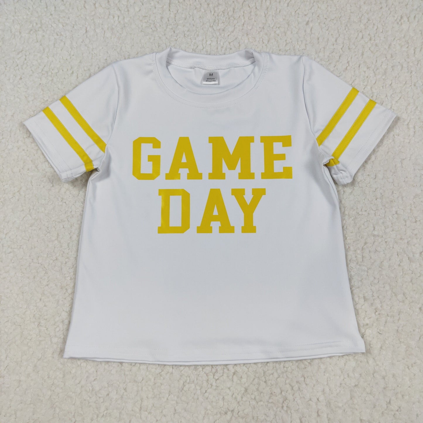 GT1115 Baby Girls Offst Print Yellow Game Day Yoga Active Tee Shirts C8.21