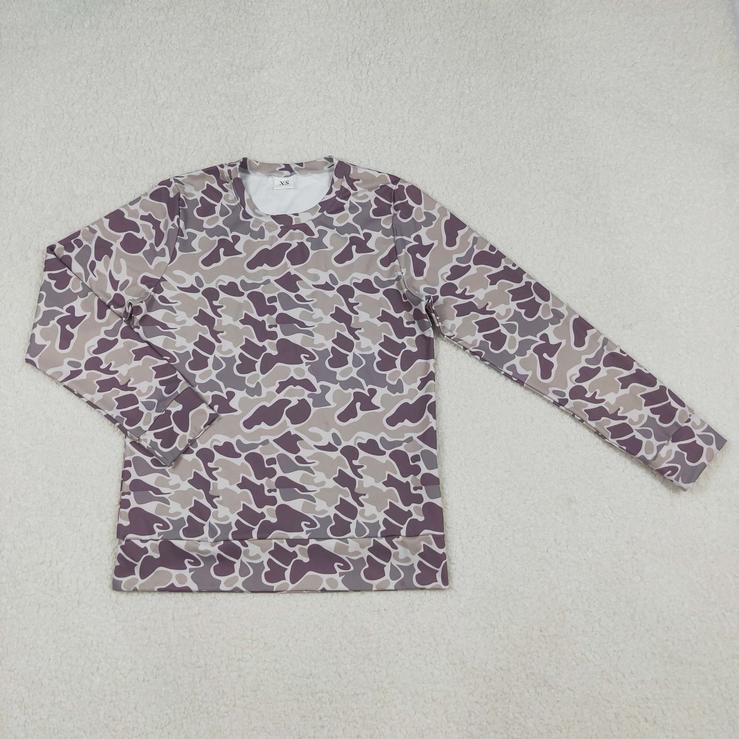 GT1124 Adult Women Grey Camo Long Sleeves Western Tee Shirts Tops C10.6