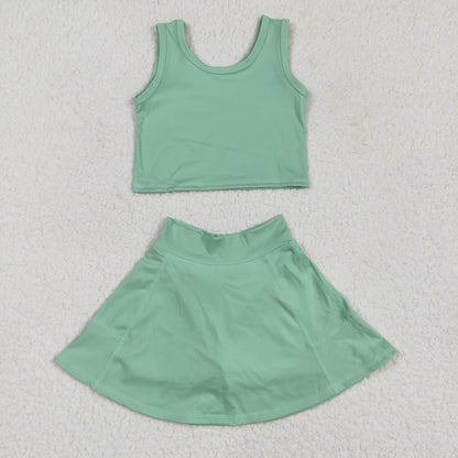 GSD1984 Baby Girls Green Vest Top Sports Skorts Clothes Set 4.21