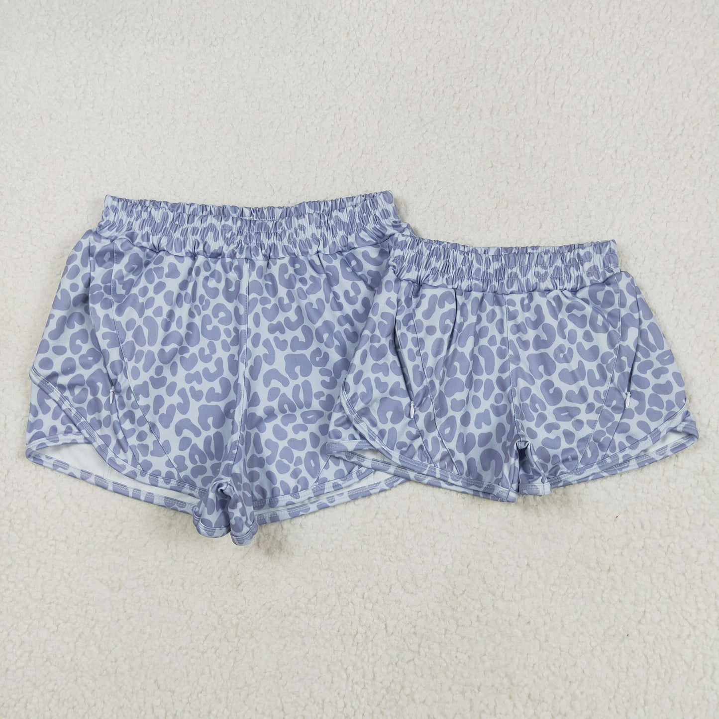 Mommy&Me Baby Girls Gray Leopard Yoga Shorts Bottoms 5.14