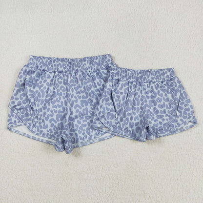 Mommy&Me Baby Girls Gray Leopard Yoga Shorts Bottoms 5.14