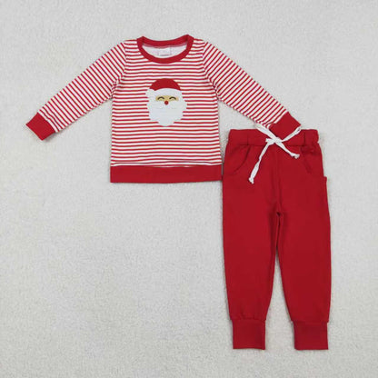 Embroidery Santa Baby Boys Girls Shirts Top Pockets Leggings Christmas Clothes Sets C11.8