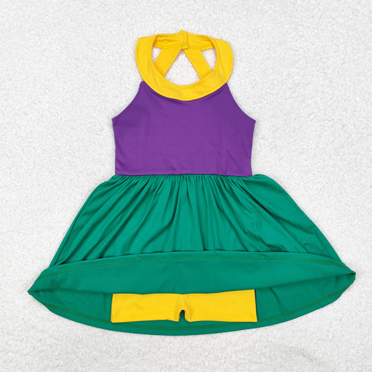 GSD1433 Baby Girls Purple Mardi Gras Active Wear Athletic Dress