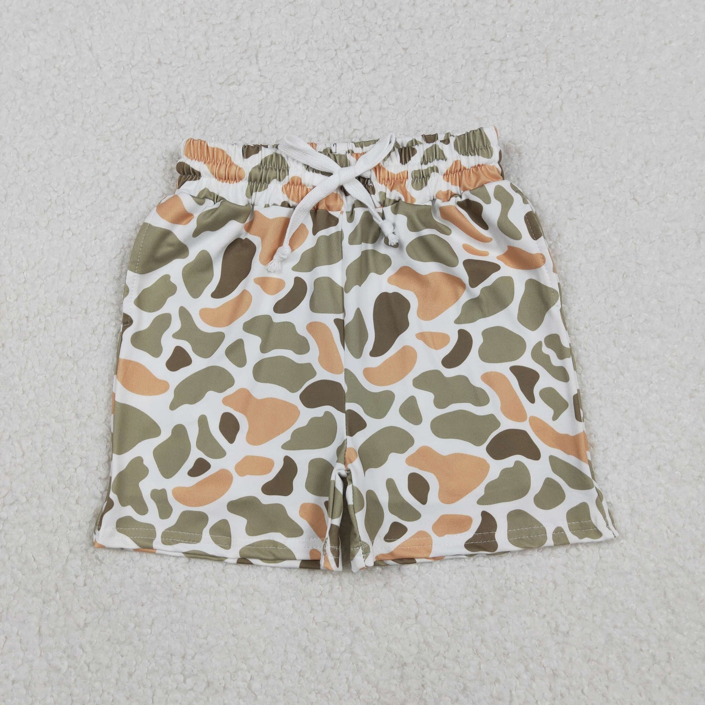 SS0698 Baby Boys Green Orange Camo Southern Shorts Bottom C11.12