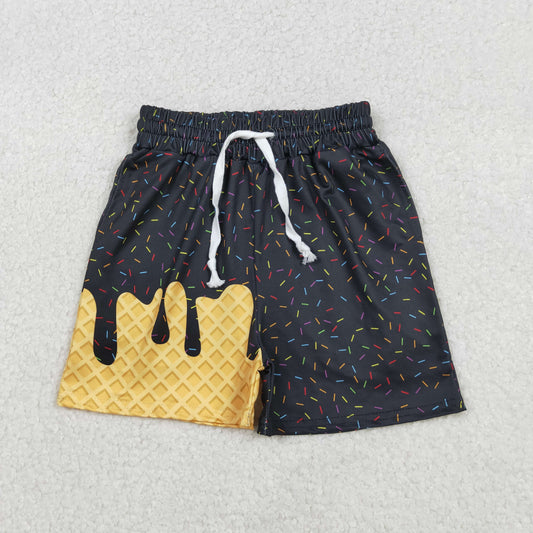 SS0624 Baby Girls Black Ice Cream Drip Summer Shorts Bottoms 7.5