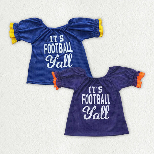 Sibling Baby Girls Team Sports Football Jersey Shirts Tops 6.25