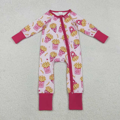 Sibling Baby Girls Hearts Chip Valentines Pants Pajamas Set Zipper Convertible Rompers C12.2