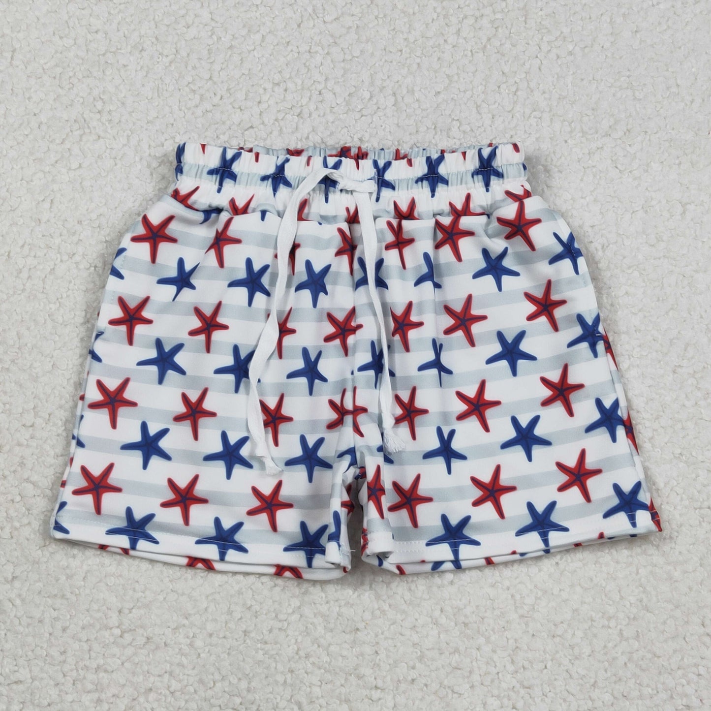 S0588 Baby Boys Sea World Red Blue Starfishes Swimming Trunks Bottom C12.11
