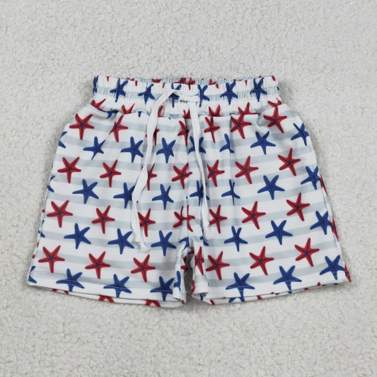 S0588 Baby Boys Sea World Red Blue Starfishes Swimming Trunks Bottom C12.11
