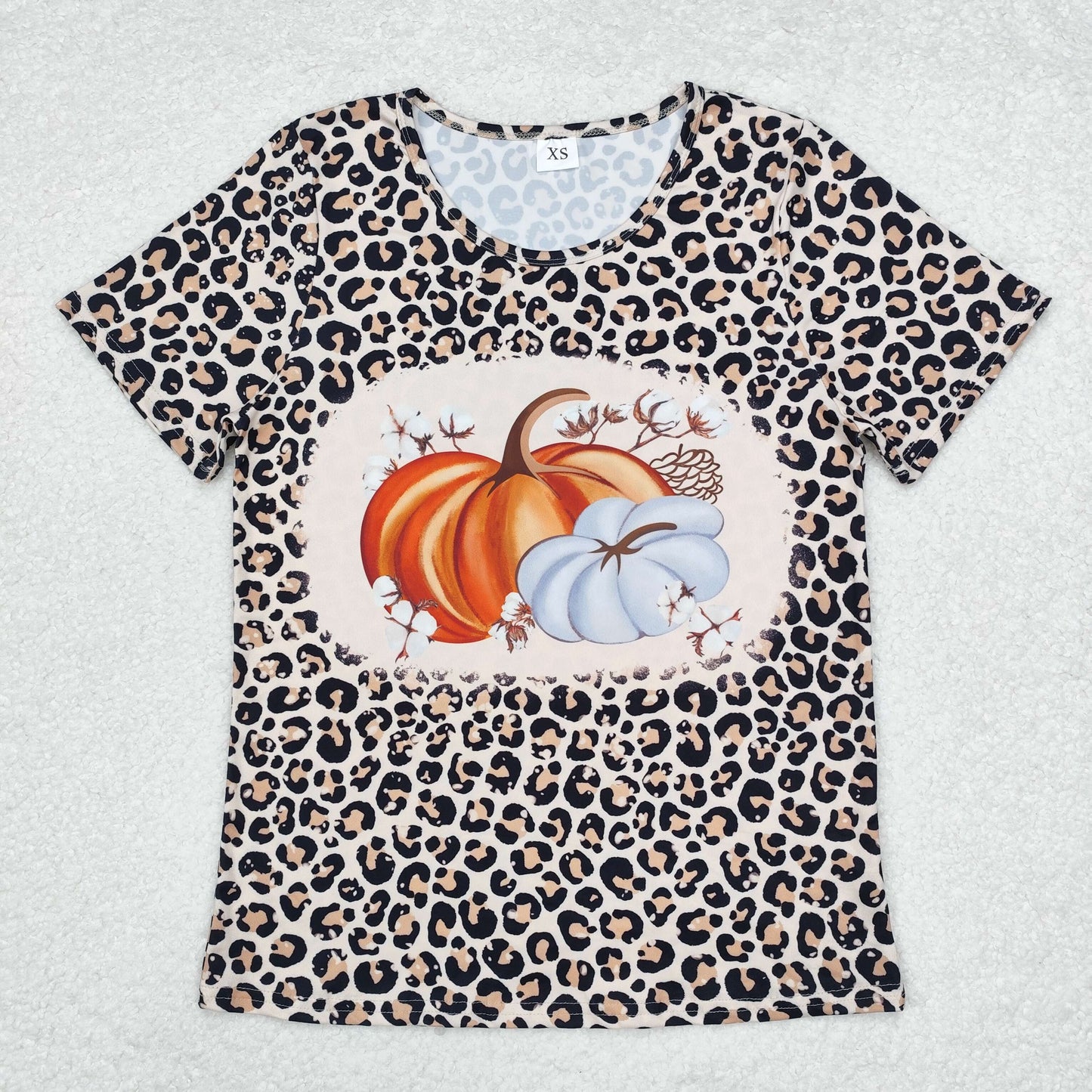 Mommy&Me Halloween Adult Baby Girls Pumpkin Leopard Print Shirts Tops