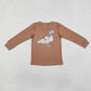 BT0950 Baby Boys Brown Camo Ducks Long Sleeve Tee Shirts Tops