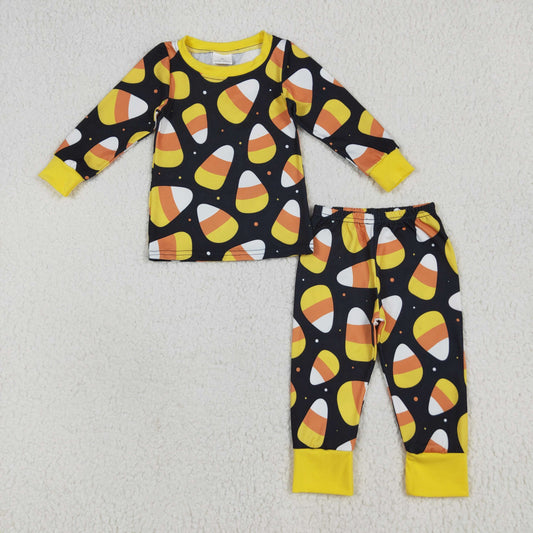 BLP1066 Baby Boys Black Long Sleeves Candy Plaid Top Pant Pajamas Set  6.17