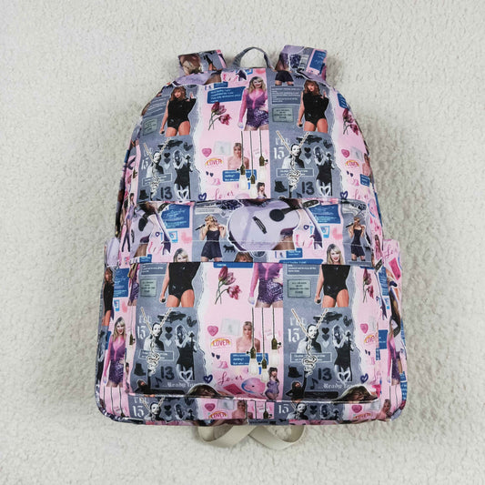 BA0215 Country music singer pink gray backpack