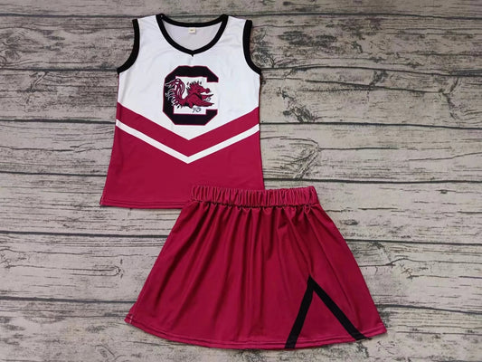 Baby Girls Bird Cheer Team Top Skirts Clothes Sets Preorder(moq 3)