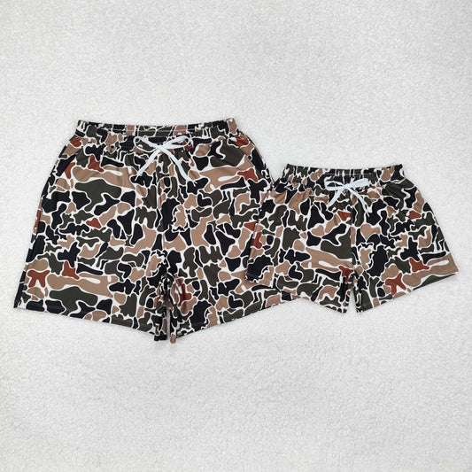 Family Men Baby Boys Brown Duck Camouflage Trunks Bottoms Swimsuits