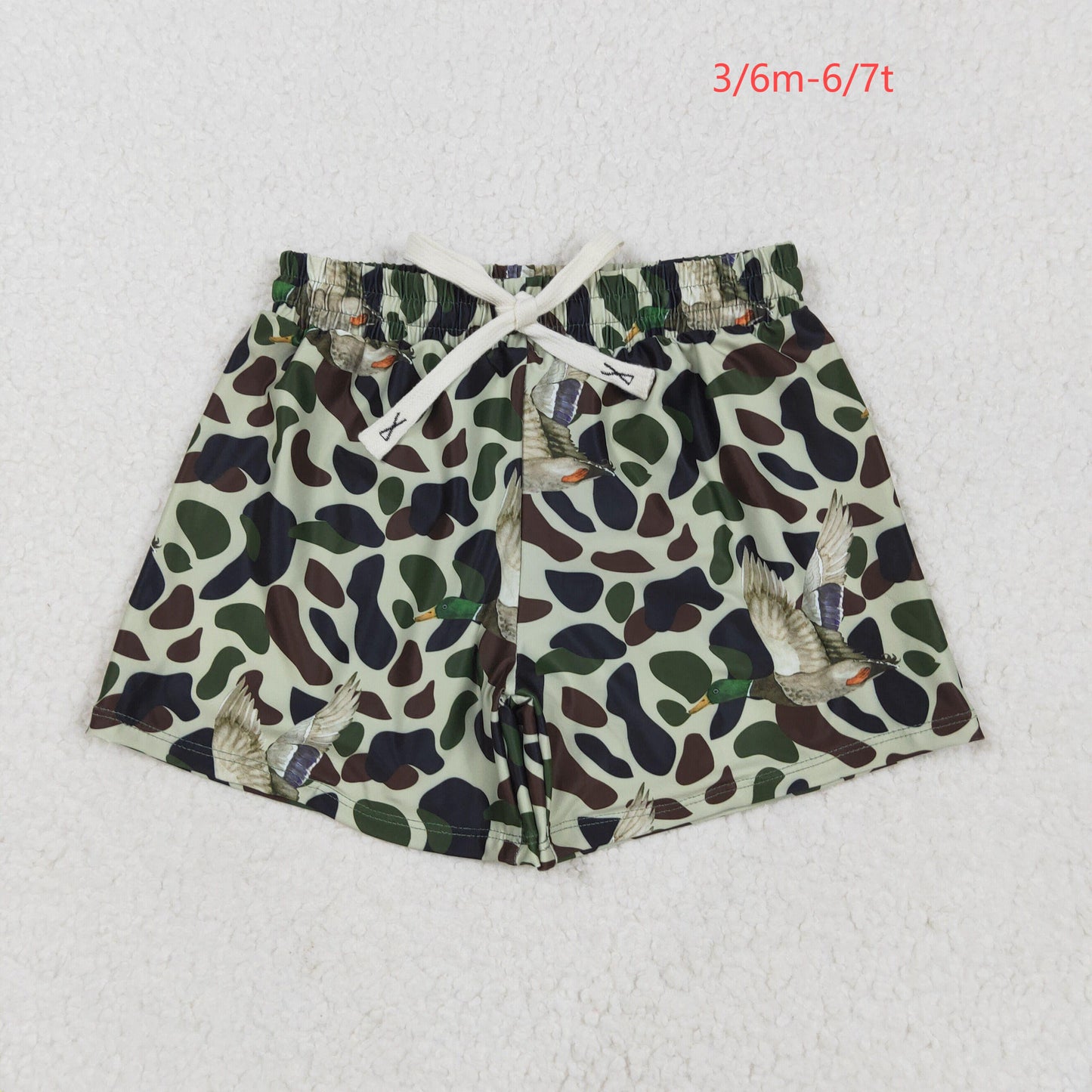 S0469 Baby Boys Green Duck Camouflage Trunks Bottoms Swimsuits
