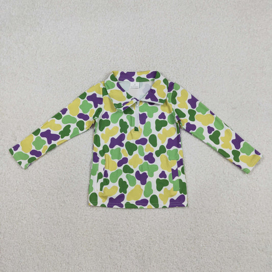 BT1400 Baby Boys Mardigras Camo Long Sleeve Zipper Pockets Pullovers Top C11.28