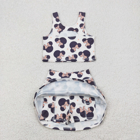 GSD1934 Baby Girls Cartoon Mouse Top Skort Clothes Set 4.19