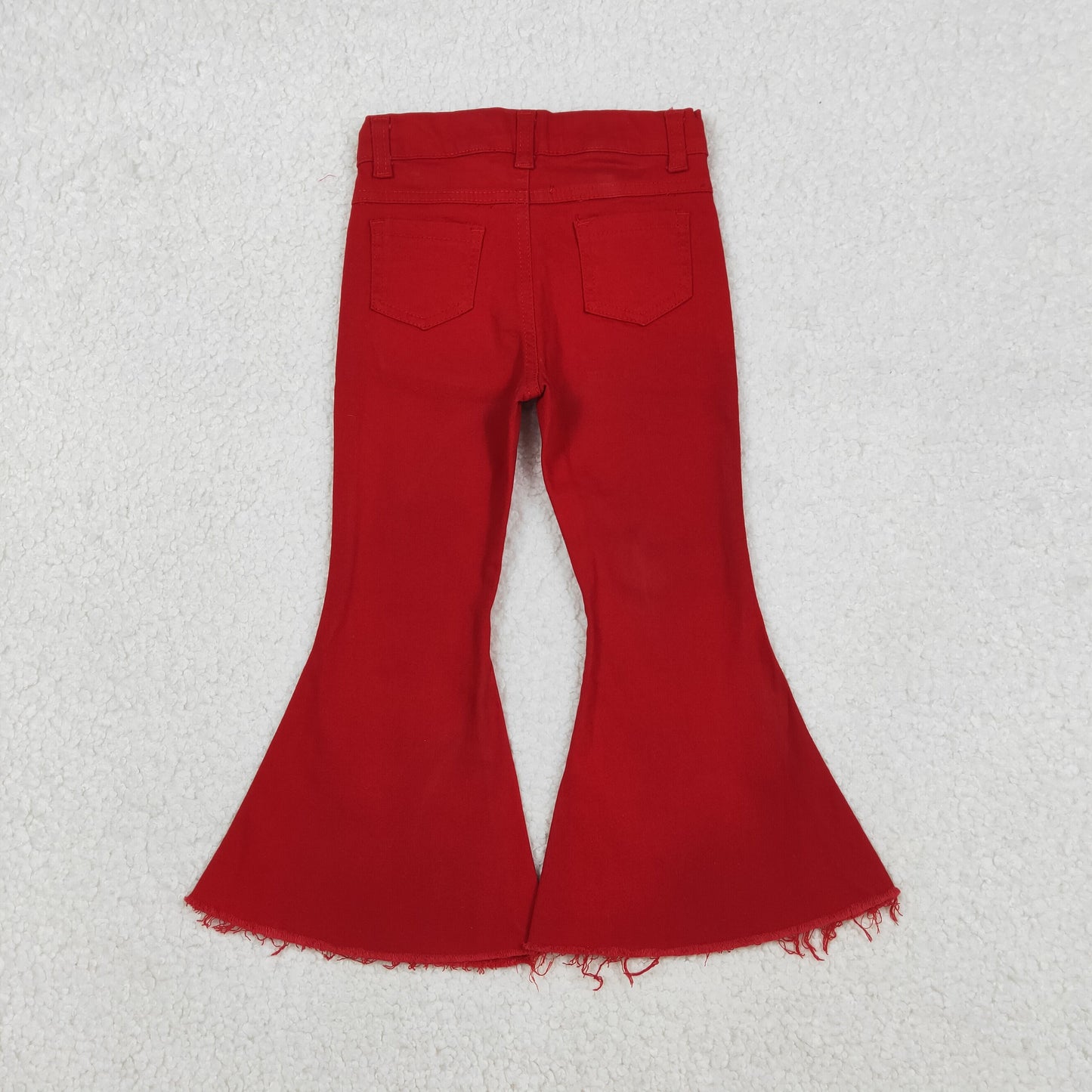 P0083 Baby Girls Red Denim Bell Jeans Pants C12.6