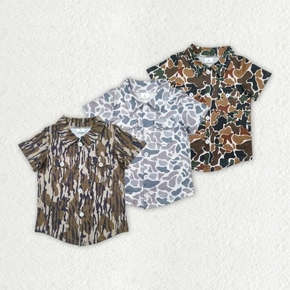 Sibling Baby Boys Western Camo Short Sleeves Button Pockets Shirts Tops 4.29