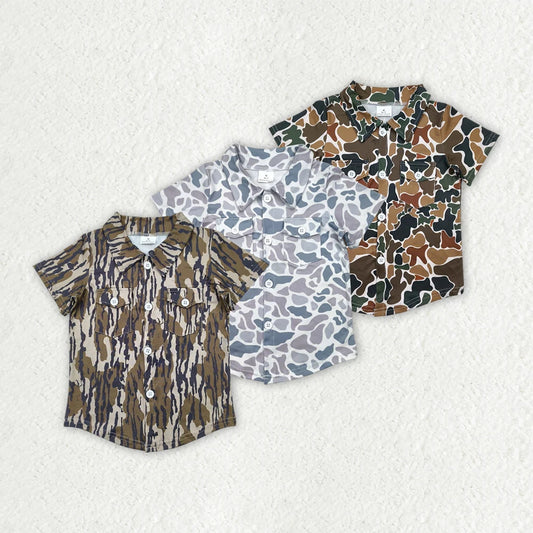 Sibling Baby Boys Western Camo Short Sleeves Button Pockets Shirts Tops 4.29