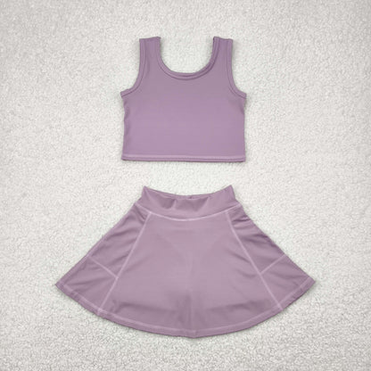 GSD1980 Baby Girls Dark Grey Vest Top Sports Skorts Clothes Set