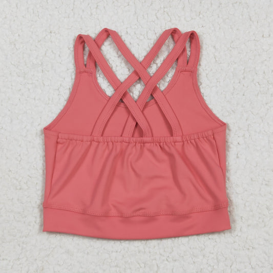 GT1004 Baby Girls Peach Strap Yoga Vest Top 6.17