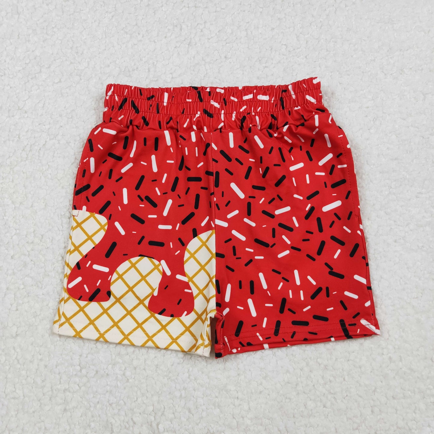 SS0637 Baby Boys Red Drip Team Shorts Bottom C9.15