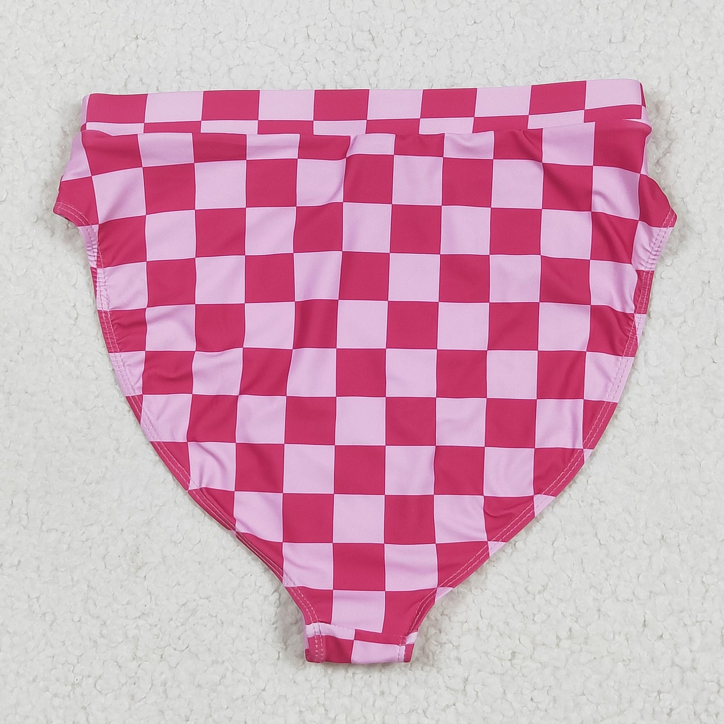 S0561 Adult Women Pink Checkered Swim Bottom 6.13